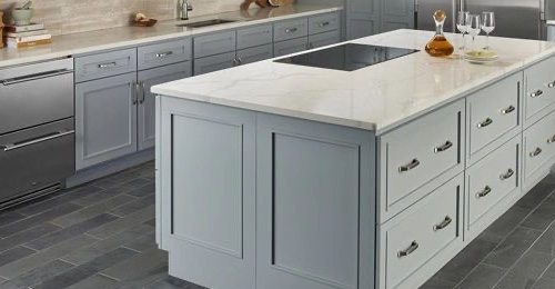 Carrara Morro quartz countertop detail